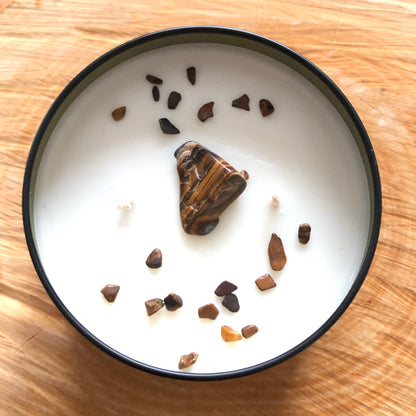 Tiger's Eye - soy candle with protection stone